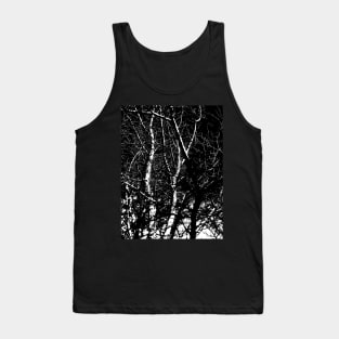 Winter trees bare branches black and white Tank Top